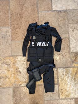 KIDS SWAT TEAM POLICE COSTUME UNIFORM 4-7
