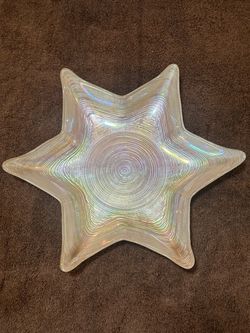 Gorgeous White Iridescent Glass Starfish Dishes - Akcam Turkey Glass - $18 Each - 10.5” Diameter