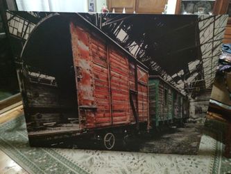 Vintage Train Boxcar Canvas Wall Art