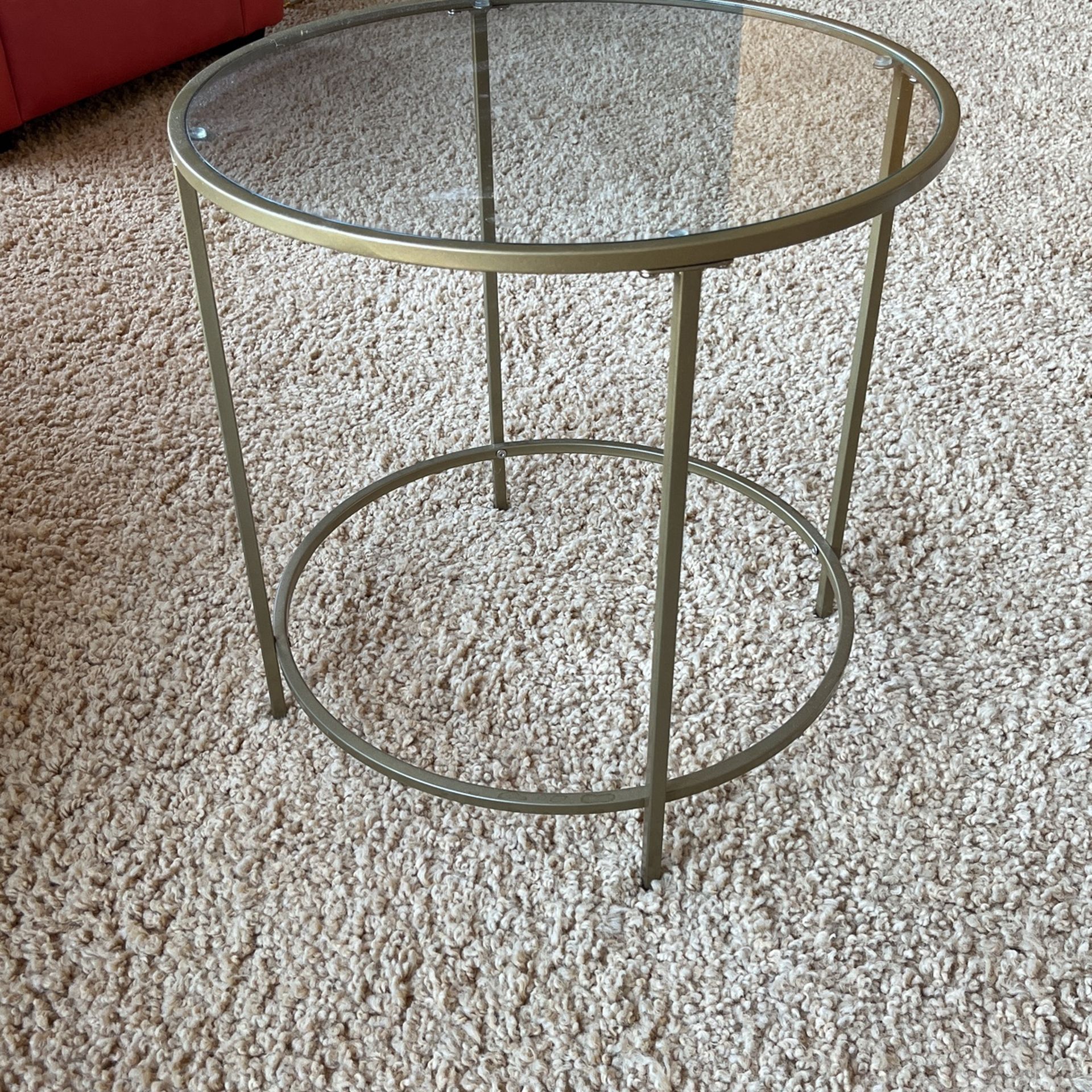 Kassaraba GOLD Glass Top End Table Used