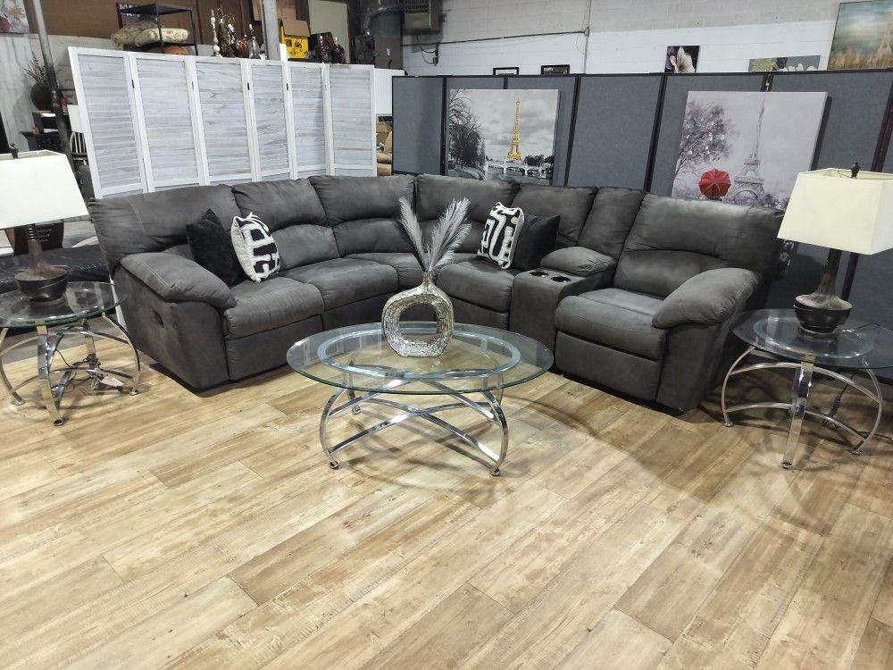 2 Piece Double Recliner Sectional By Ashley Furniture