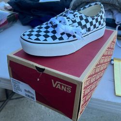 Checkerboard White Vans