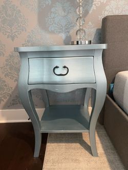 Blue Metallic Night Stand