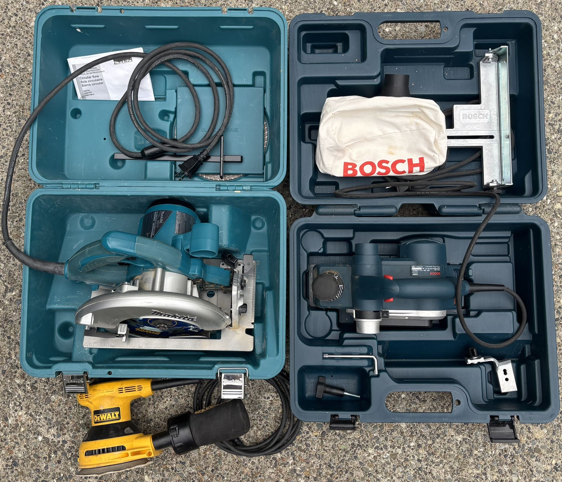 Circular Saw, Portable Power Planer, Orbital Sander, Jigsaw
