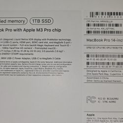 M3 MacBook Pro 1 TB 18 GIG