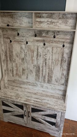 Hall tree shoe organizer