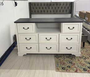 8 drawer dresser with open shelf