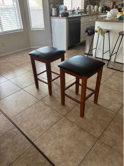 Wooden Stool Pair