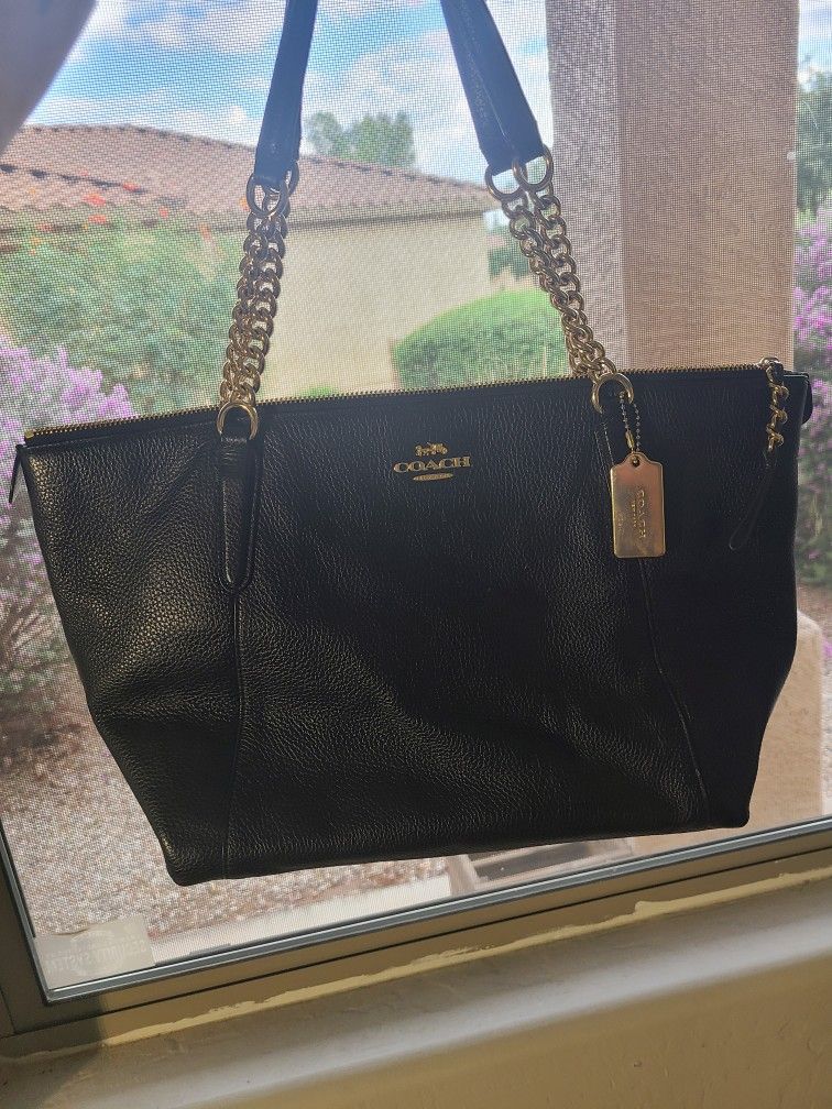 Coach Black Ava Chain Tote 