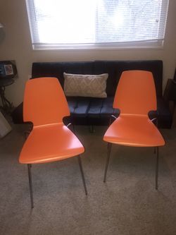 2 Crimson Orange IKEA desk chairs $40