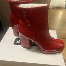 Red Platform Rain Boot Size 8 1/2