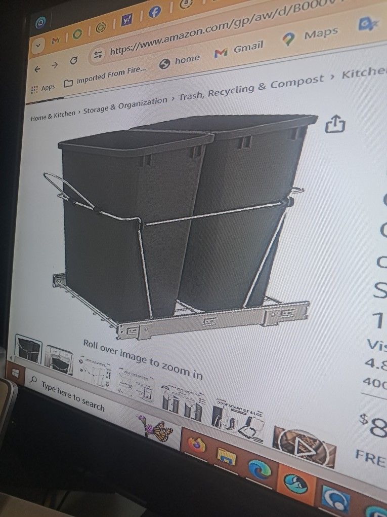 Double Pull Out Trash Cans 35 Quart And 43 Quart