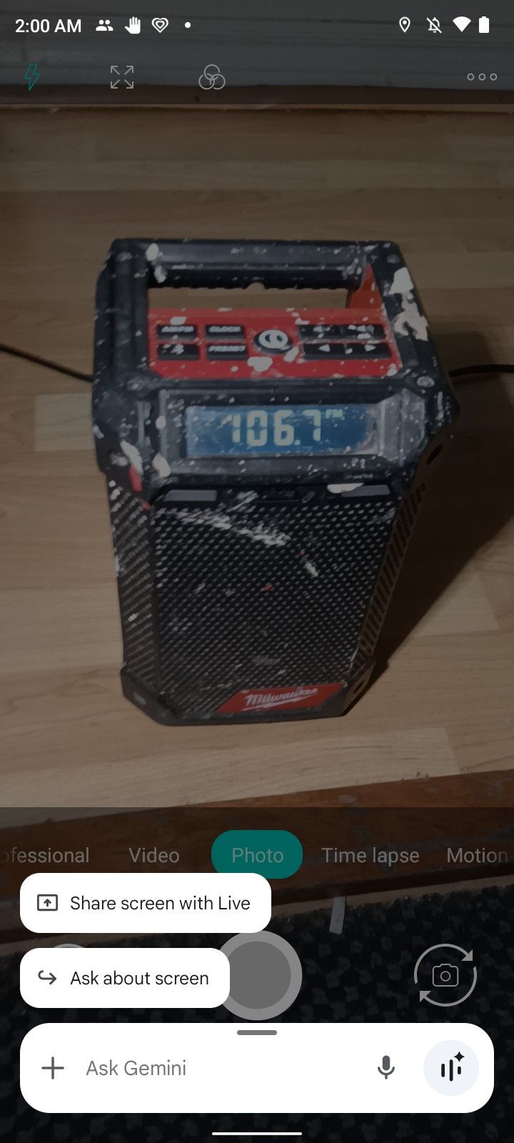 Milwaukee Bluetooth Am/FM Radio With Battery 
