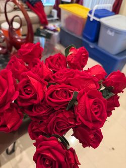 Artificial Red Rose Bouquet – 24 Stems ✨