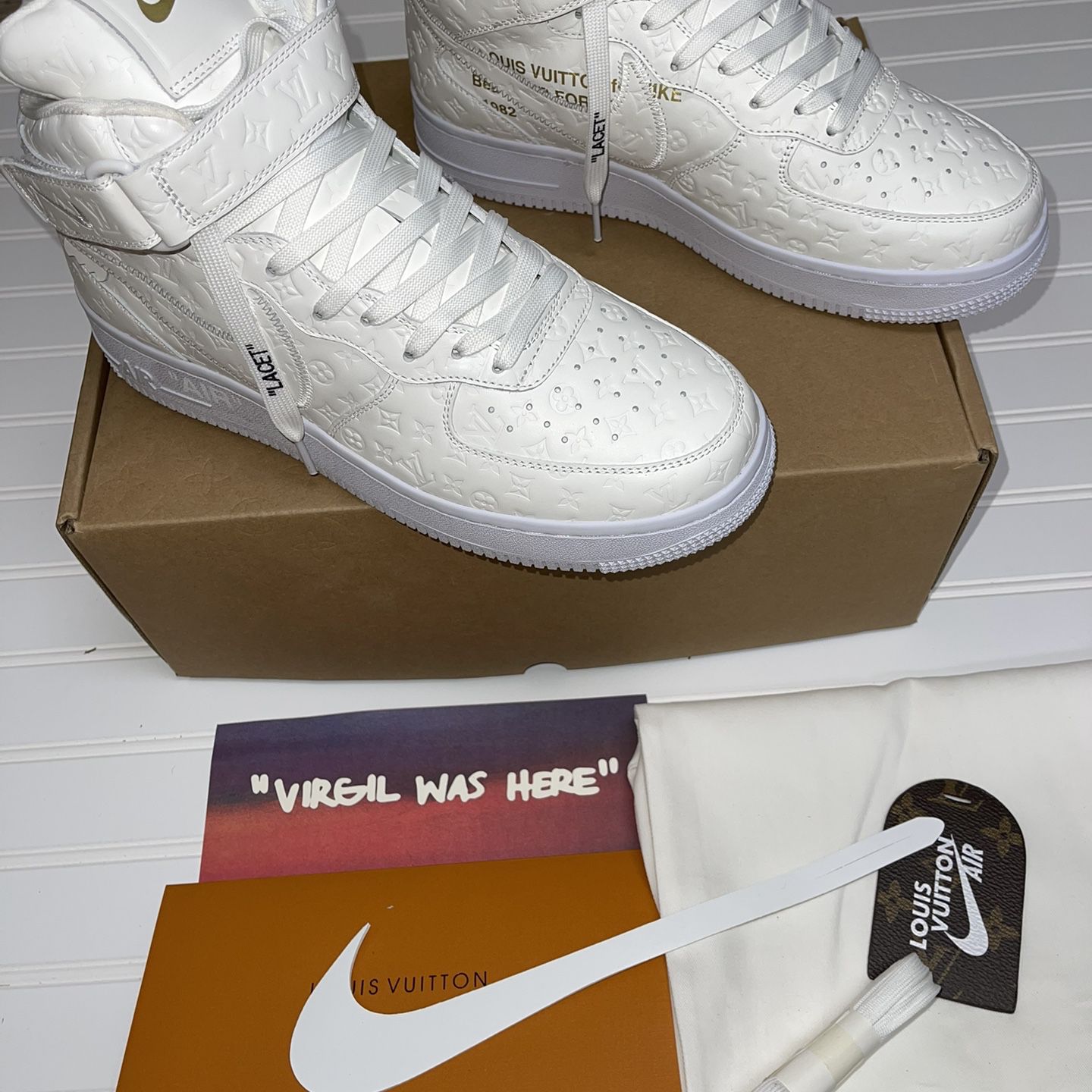 LOUIS VUITTON X NIKE AIRFORCE 1 MID “TRIPLE WHITE” for Sale in Fort  Lauderdale, FL - OfferUp