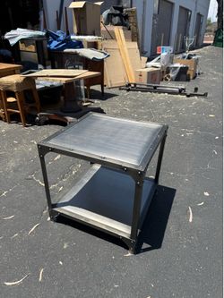 Industrial Metal End Table / Side Table