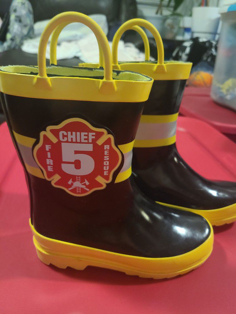 Children's Rain Boots Chief Fire Rescue #5