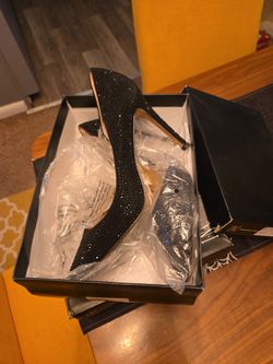 Black Inc Rhinestone High Heels 12