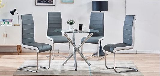 Dining Chairs (Grey & White) - Set Of 4 - Table Not Included- Brand New - Unused/boxed