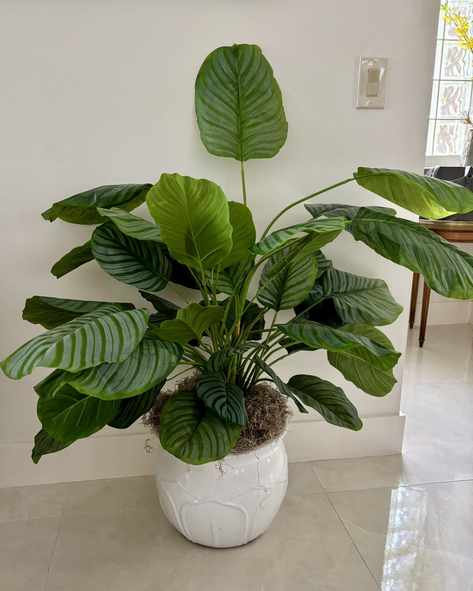Artificial plant with ivory ceramic 5 gallon pot