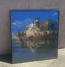 Railroad Container Ship Print Framed