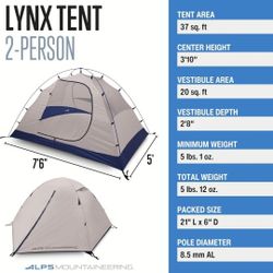 ALPS Mountaineering Lynx 2-Person Backpacking and Camping Tent