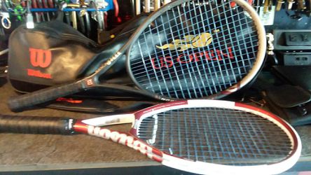 Wilson tennis rackets with leather bag
