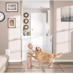 34” Tall x 55” Wide White Retractable Baby and Pet Safety Gate - Brand New in Box