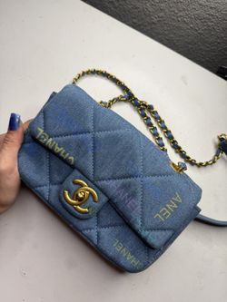 Denim Monogram Quilted Bag – Chain Strap