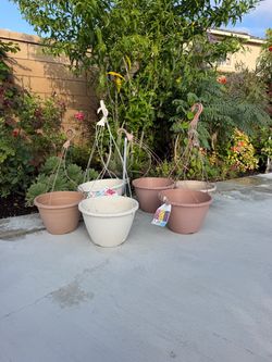 Hanging plastic pots