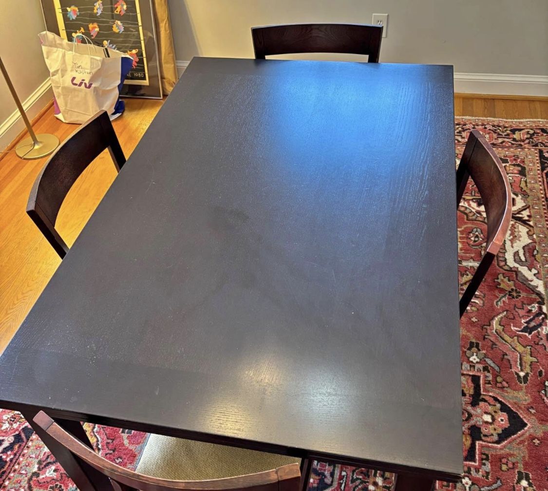 Brown Dining Table With 4 Chairs
