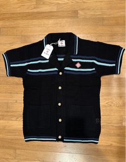 Casablanca Men’s Cotton Crochet Shirt/Short Set(S,M)