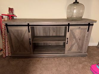farmhouse sliding door TV stand