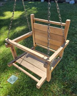 Vintage Wood Slatted Children's Swing Seat