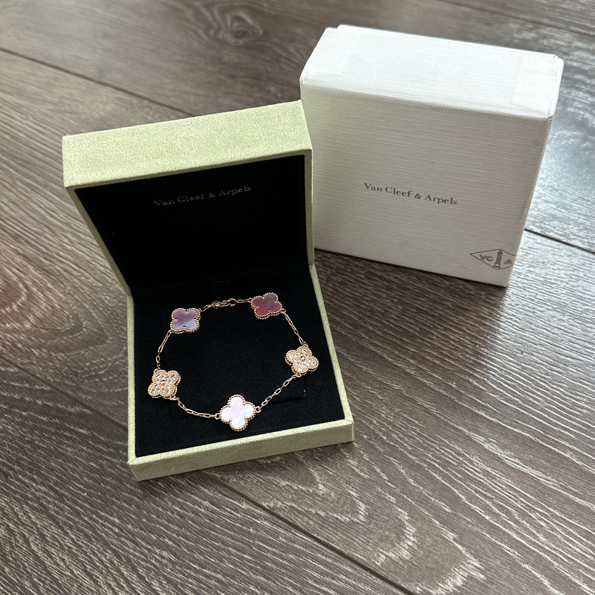 New Rosegold Pink/Rhinstone VCA Bracelet