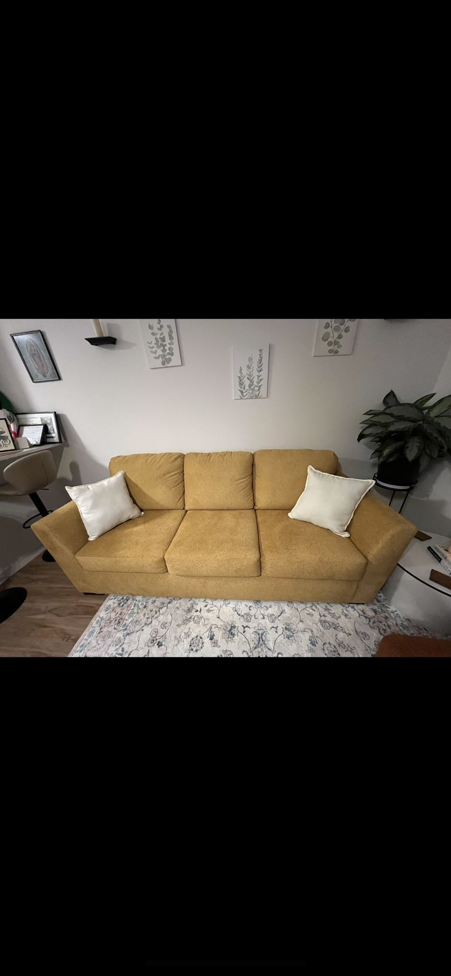 Moving Sale - Two Couches For Sale - Mustard yellow 