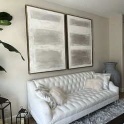 Velvet like Easy clean couch and chair with acrylic legs
