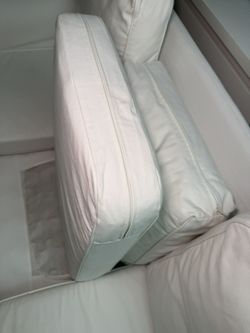 White Sofa Couch With Leg Rest