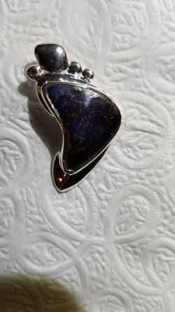 RARE Handmade Australian Opal & Silver Pendant