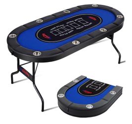 Rioloiuy Poker Table Foldable, 71" with cup holder