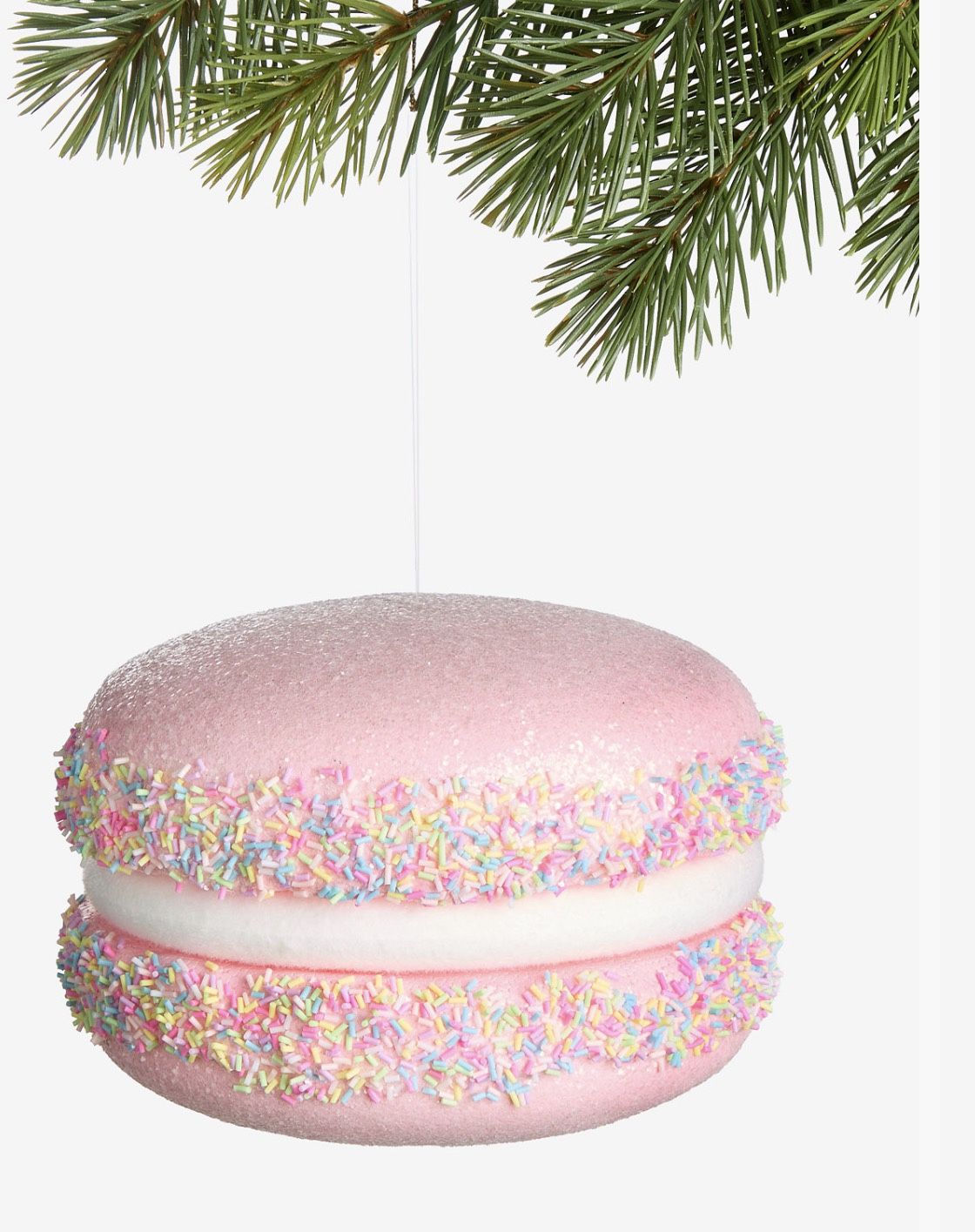 Pink Macaron with Sprinkles Ornament 6",