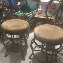 Iron Bar Stools - Brown $55.00 Or Best Offer