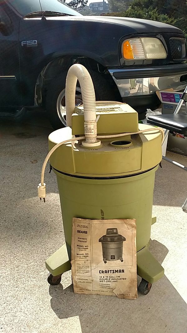 Vintage Sears Craftsman Home Shop Wet/Dry Vac with Manual for Sale in
