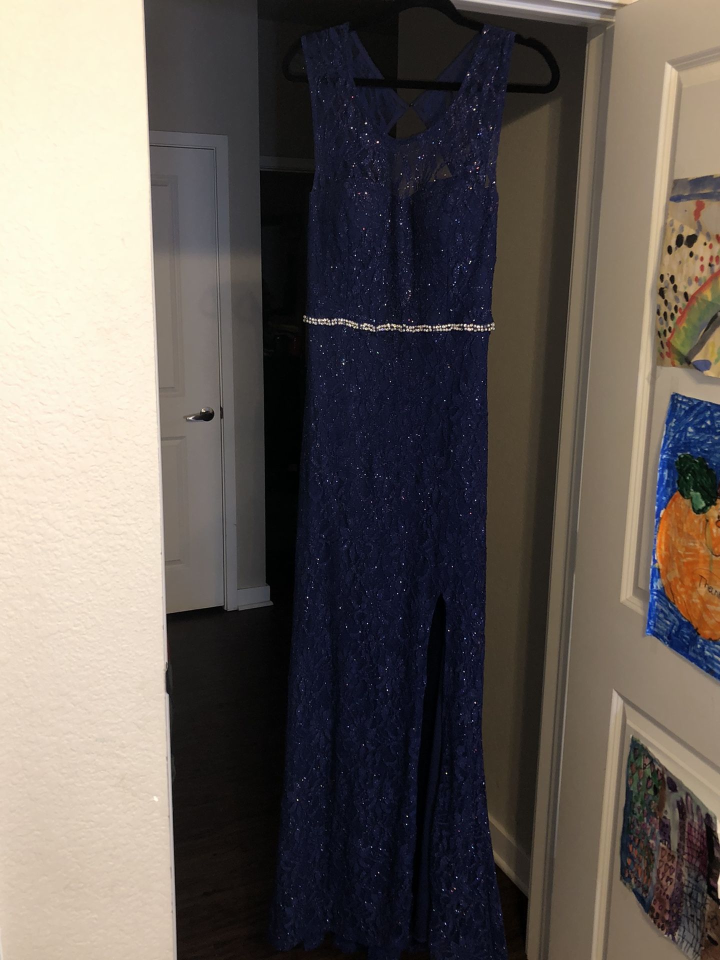 Navy Blue Mermaid Prom Dress