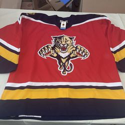 Nwt Authentic Florida Panthers Ccm NHL Jersey Clean Sewn Red Vtg Mens 52 Mic