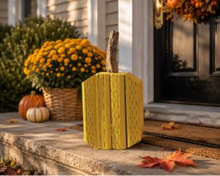 Handmade Rustic Wooden Pumpkin Decor Size Small