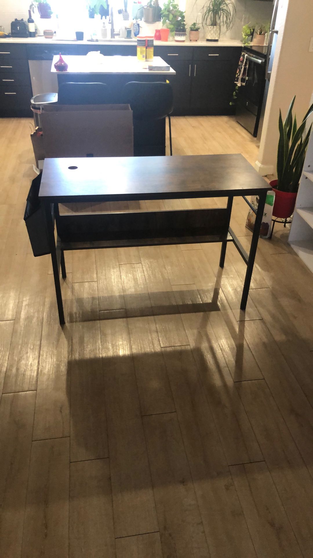 Desk w/ Shelf And Side Compartment