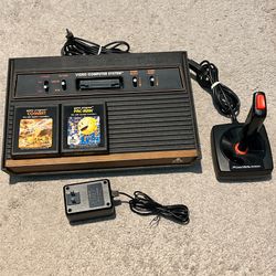 Atari 2600 System Console w/ 2 Games Joystick Power Supply Tested