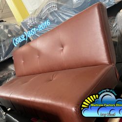 Red Futon Cherry Sofá Couch New Convertible Bed 