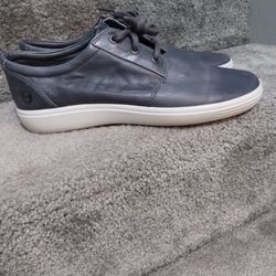 ECCO Soft 7 Plain Toe Sneaker Size 12 -12.5 Lace Up DriTan Leather Comfort Shoes